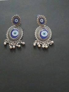 Oxidized Evil Eye Earings