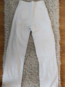 Wide Leg Baggy White Jeans For Women
