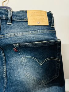 Blue Branded Straight Denim