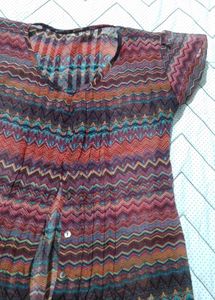 Vintage Chevron Print Top