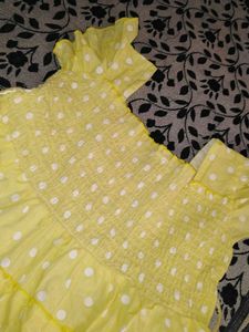 Cute Yellow Polka Dot Top