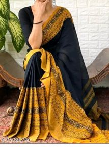 94)Begumpuri Saree Black Brown