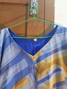 Stylish Blue Patterned Maxi Dress