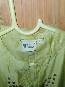 Embroidered Green Kurta