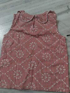 Cute Gingham Girls Top