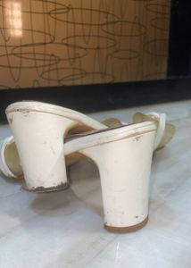 White Chain Detail Heels