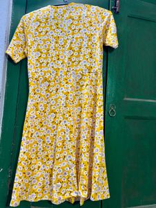 Yellow Floral Print Dress