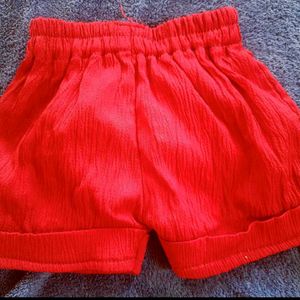 Red Ruffle Top &amp; Shorts Set