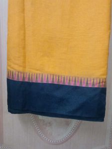 Orange Cotton Saree