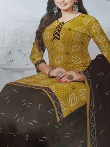 Mustard Brown 🤎 Cotton Bandhini Special