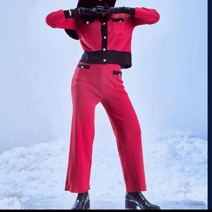 Elegant Red knit co-ord set - by amisha