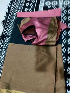 Elegant Pink &amp; Black Saree