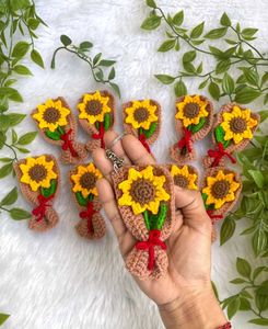 Crochet Flower Bouquet Keychain