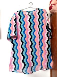 Zigzag Print Boxy Top