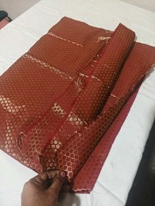 Red & Gold Polka Dot Fabric