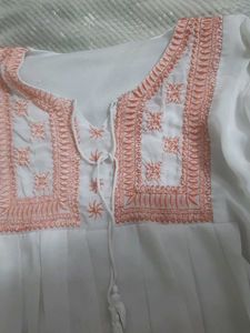 White Embroidered Tunic Top
