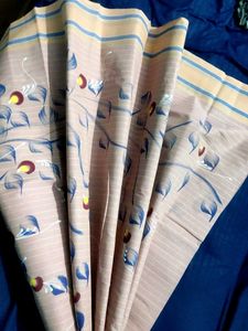 Floral Hand Painted Cotton Saree