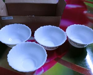 White Bone China Serving Bowl 🥣 Set Of 4