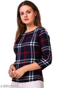 Floral &amp; Plaid 3/4 Sleeve Tops