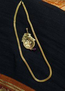 Glod Plated Thick Necklace With Pendant