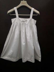 White Cotton Babydoll Mini Dress