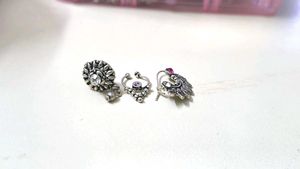Boho Silver Tone Nose Rings