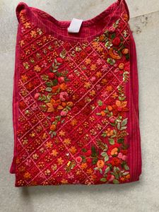 Pink Colour Embroidered Kurta