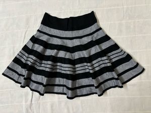 Korean Black & Grey Mini Skirt