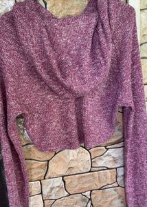 Marled Cropped Hoodie