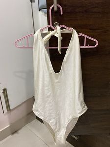 White Plunge Swimsuit