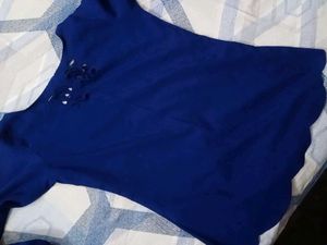 Navy Bell Sleeve Top