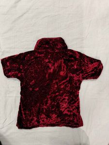 Velvet Red Button-Down Suit