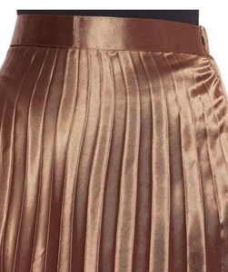 Pleated Metallic Gold Skirt
