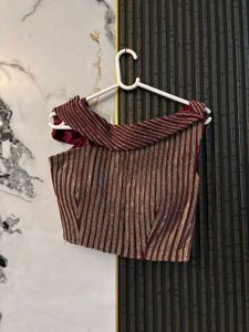wine coloured Ready To Wear Lehenga Saree