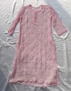Pink ChikanKari kurti