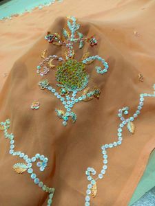 multi colour handwork saree