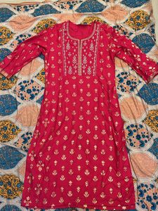 Rani Pink BIBA Kurti Only