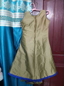 Elegant Gold &amp; Blue Indian Dress