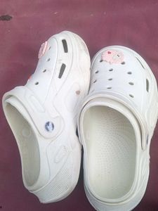 Fun White Clogs with Charms!