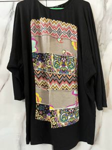 Black Top With Patchwork Design