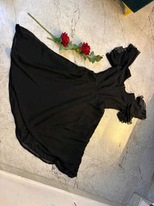 Elegant Black Georgette Dress
