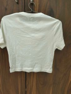 White Crop Top with Bow🎀🤍✨🌷