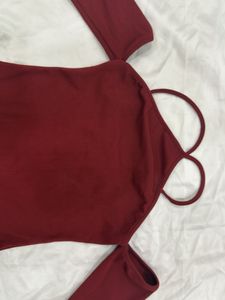 Burgundy Long Sleeve Top