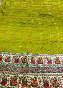 Gujarati work saree on badni print With Blouse