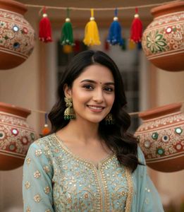 Ethnic Green Butterfly Jhumka Earrings
