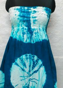 XL Size Dress Tie-Dye Sundress Plus Freebie Earing