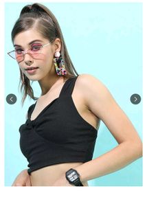 Knot Stylish Black Crop Top For Womens 🖤