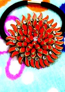 Red Flower Hair Tie