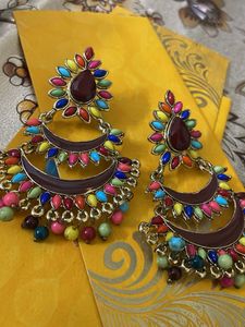 Colorful Chandbali Earrings