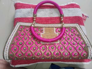 Pink Embellished Handbag